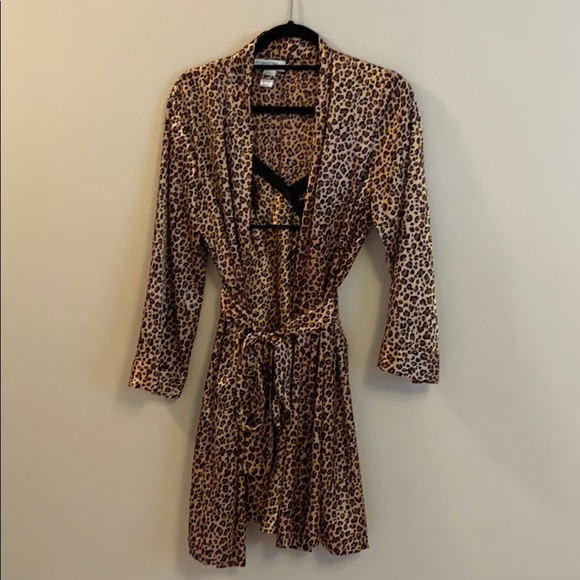 Morgan Taylor Other - Leopard Print Cami & Bathrobe Set Size S